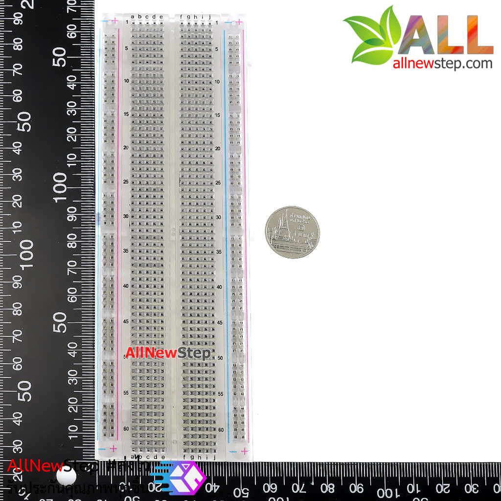 บอร์ดทดลองแบบใส Crystal Breadboard 830 Point mb-102