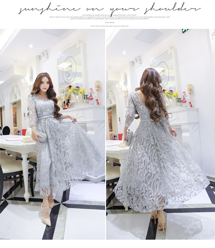 **หมดค่ะ** เดรสราตรียาวออกงานสุดหรู สีเทา แขนยาวสีส่วน ตัวชุดเป็นโปร่งแต่งด้วยดิ้นเล็กๆๆสีเงิน เป็นลวดลายดอกไม้ งานพรีเมียม สวยมากๆค่ะ