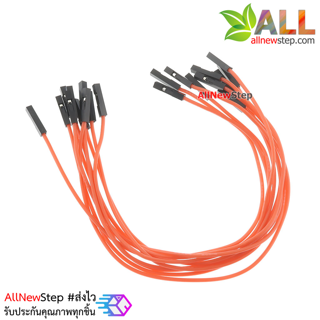 สายไฟจัมเปอร์ 20cm สาย jumper 20 cm จำนวน 10 เส้น เมีย-เมีย สีแดง