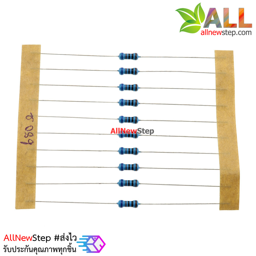 ตัวต้านทาน 680r 1/4W Metal film 1% R 680 โอห์ม จำนวน 10 ชิ้น