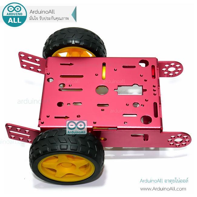 โครงรถอลูมิเนียมอัลลอย Smart Car Aluminum alloy smart car สีแดง ล้อเหลือง