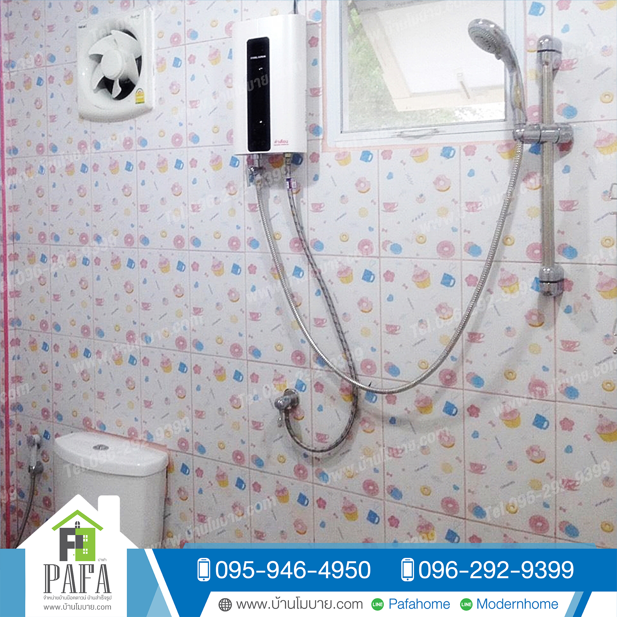 บ้านน็อคดาวน์ขนาด 7*6 เมตร (4ห้องนอน 2ห้องน้ำ 1ห้องรับเเขก 1ห้องครัว)