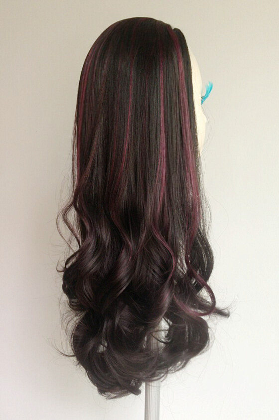 Half 17 วิกครึ่งหัวลอน ไฮไลท์ไวน์เเดง สีตามเเบบเท่านั้น สวยมากๆ คอนเฟิมจ้า ( ทรงผมเเละเส้นผมเหมือนจริงเกือบ 100% )