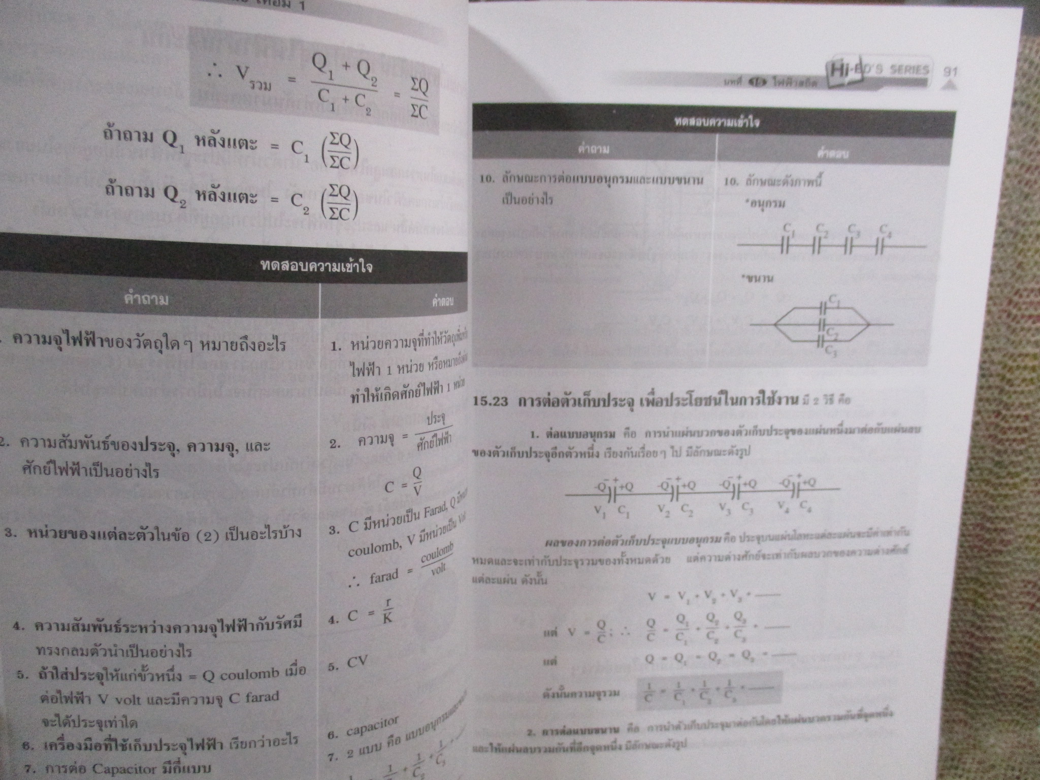 Hi-ED'S Physics ฟิสิกส์ ไฟฟ้าสถิตย์ ไฟฟ้าและแม่เหล็ก 1-2 / Hi-ED'S / ด้านในสะอาด ไม่มีรอยขีดเขียน /