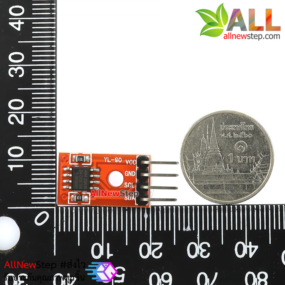 AT24C02 256 Byte I2C Interface EEPROM Memory Module พร้อมสายไฟ