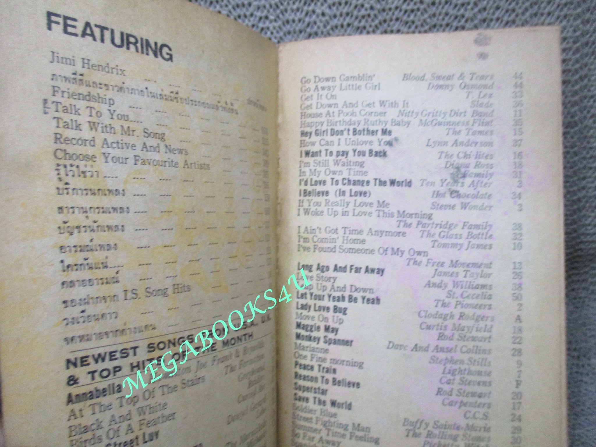 หนังสือเพลงเก่า I.S.Song Hits Impressive Song No.070 ปี2514