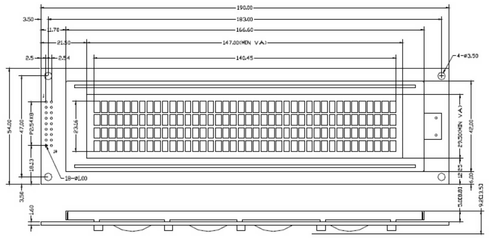 โมดูลจอ LCD 4004 lcd 40x4 จอ 40 ตัวอักษร 4 บรรทัด น้ำเงิน ไฟเลี้ยง 5V