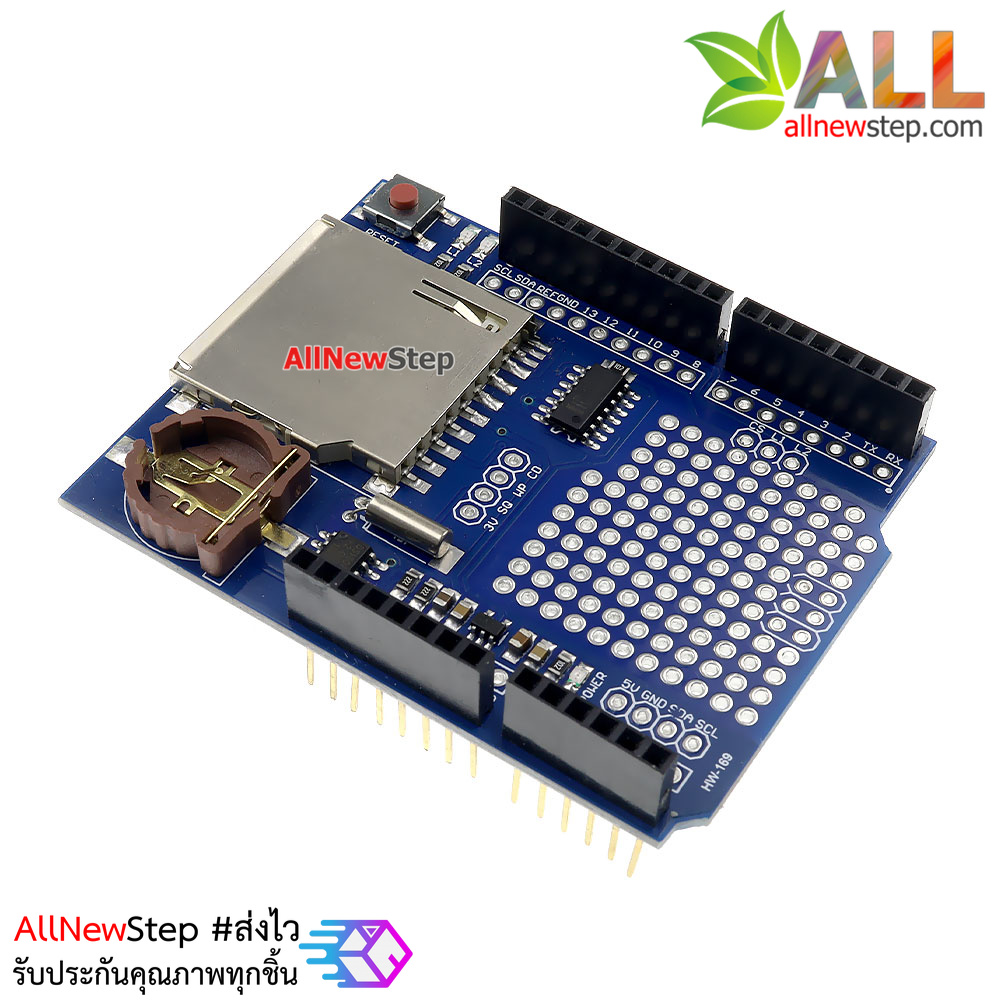 Data Logger Shield โมดูลบันทึกข้อมูลลง SD Card สำหรับ Arduino เฉพาะอุปกรณ์ไม่รวมถ่าน