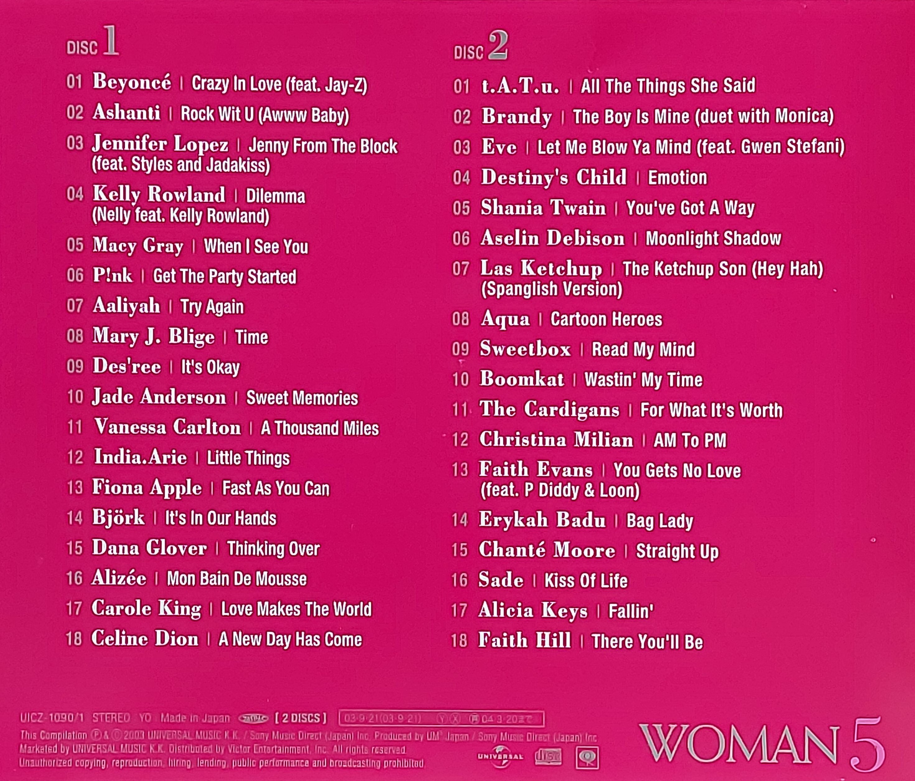 Used CD,Woman 5 (B)(Various Artists)(2003)(Japan)