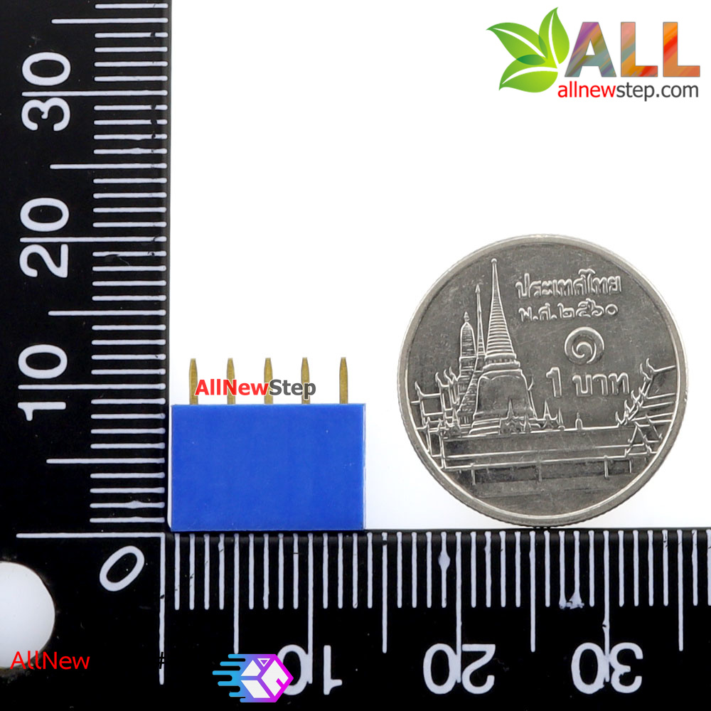 Pin header Female Header Single Row 2.54mm 5p Pin1x5 สีน้ำเงิน
