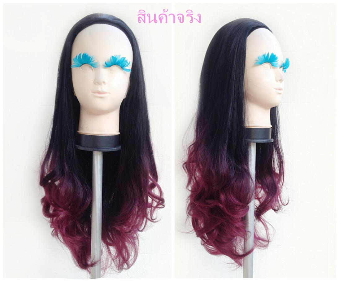 Half 12 วิกครึ่งหัวลอน รุ่นทำสีพิเศษ สีตามเเบบเท่านั้น สวยมากๆ คอนเฟิมจ้า ( ทรงผมเเละเส้นผมเหมือนจริงเกือบ 100% )