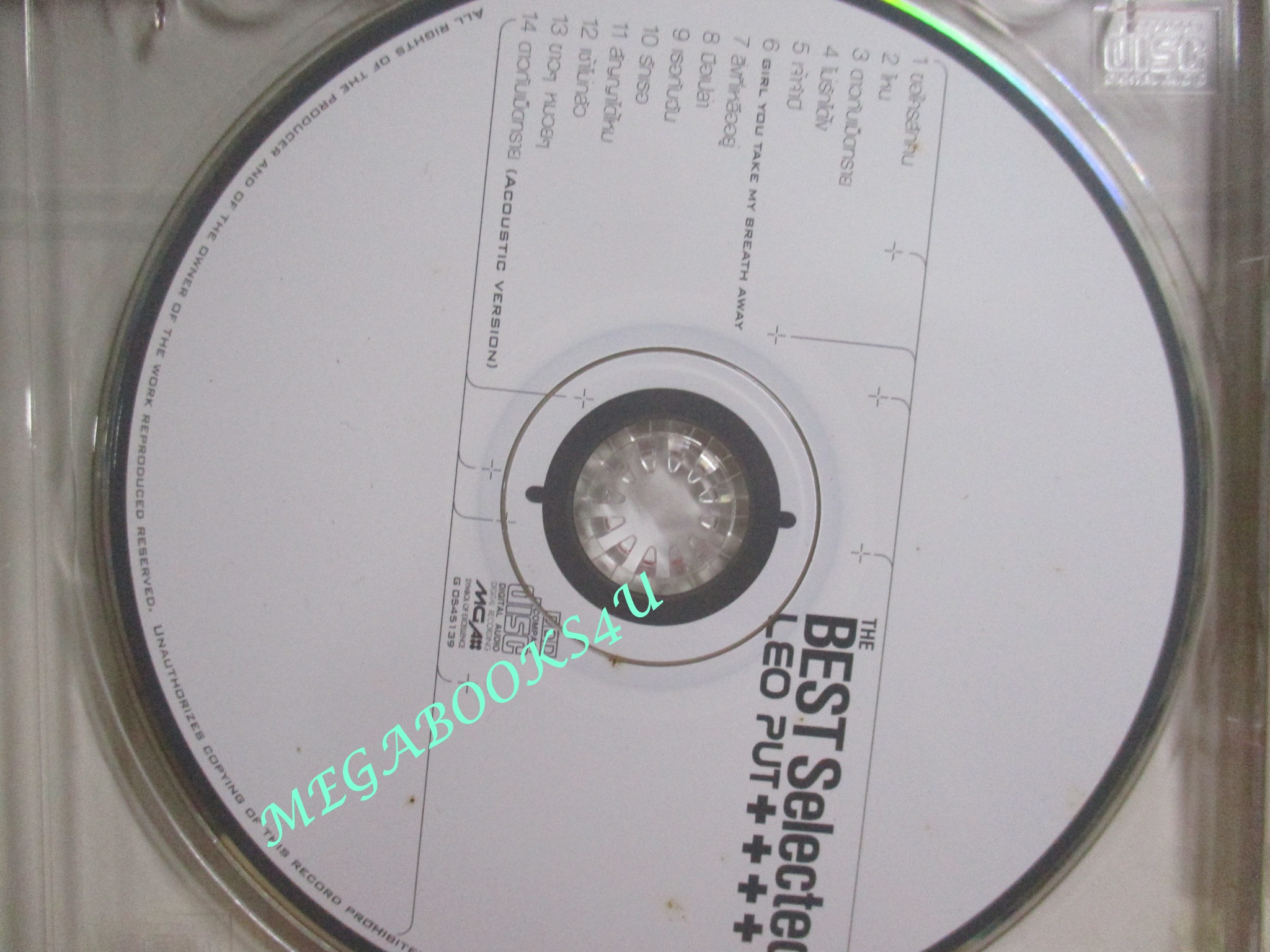 ซีดีเพลงไทยสากล ลีโอ พุฒ อัลบั้ม รวมฮิต (THE BEST SELECTED) // ปก และ แผ่นมีรอยเล็กน้อย