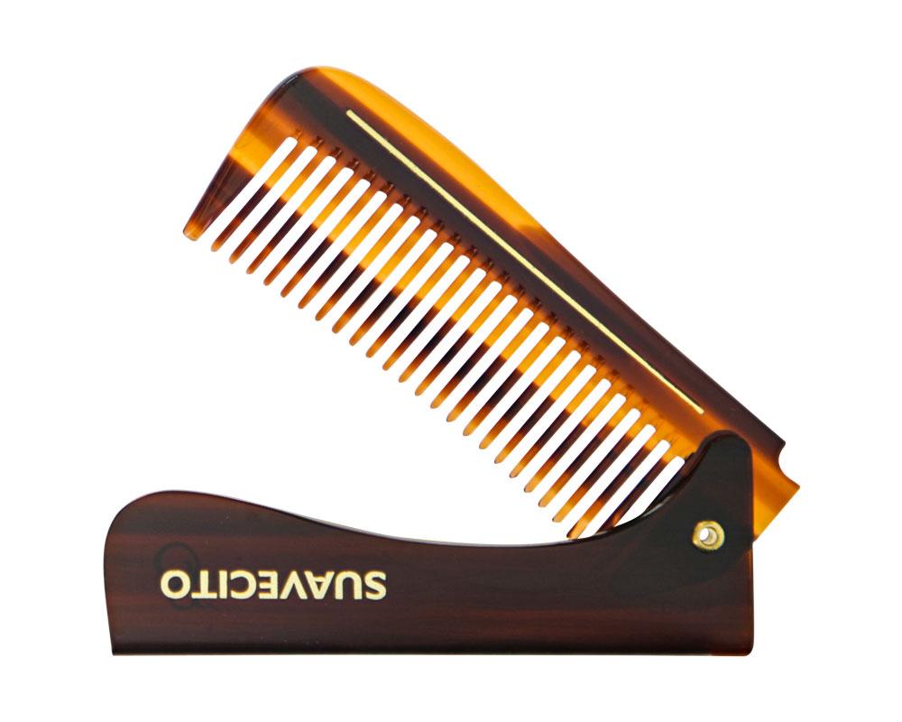 หวีพับ Suavecito Deluxe Folding Handle Comb - 8" (AMBER)