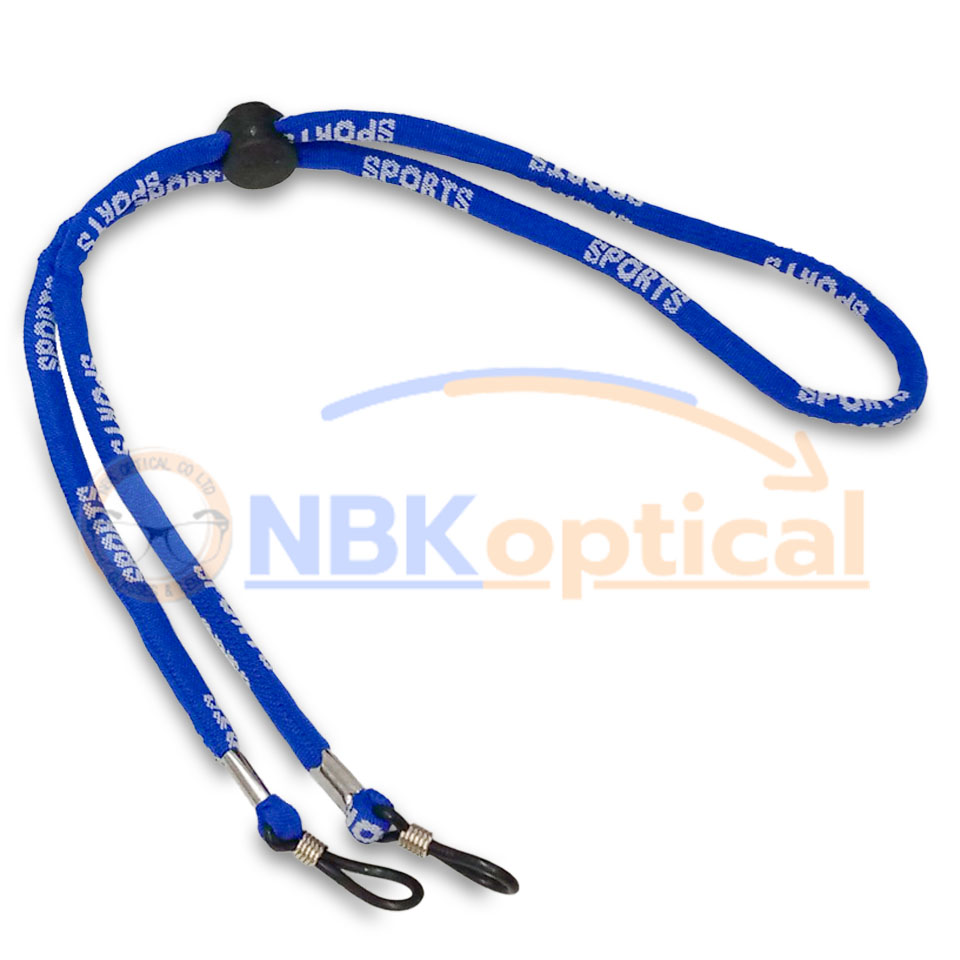 สายคล้องแว่นตาสีนํ้าเงินทรงสปอร์ต