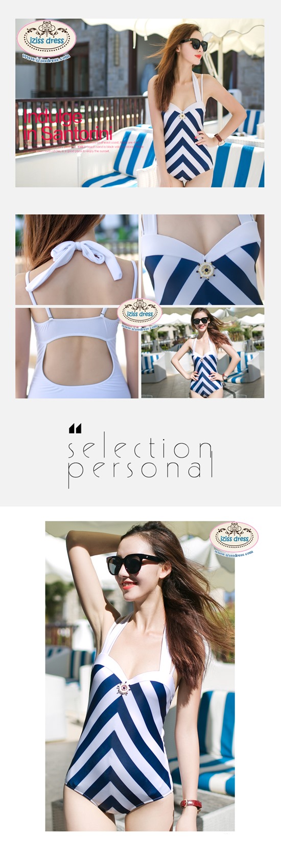 **พร้อมส่ง**ชุดว่ายน้ำวันพีชสีน้ำเงินกรมท่า one-piece แบบ takani ผูกโบว์ด้านหลังดีเทลใช้ลายทางตัดกันเป็นทรงสามเหลี่ยม ทำให้หุ่นผอมเพรียวดู sexy พร้อมเข็มกลัดรูปพวงมาลัยเรือ น่ารัก ไม่โป๊คร้า สวยน่ารักเหมือนแบบค่ะ