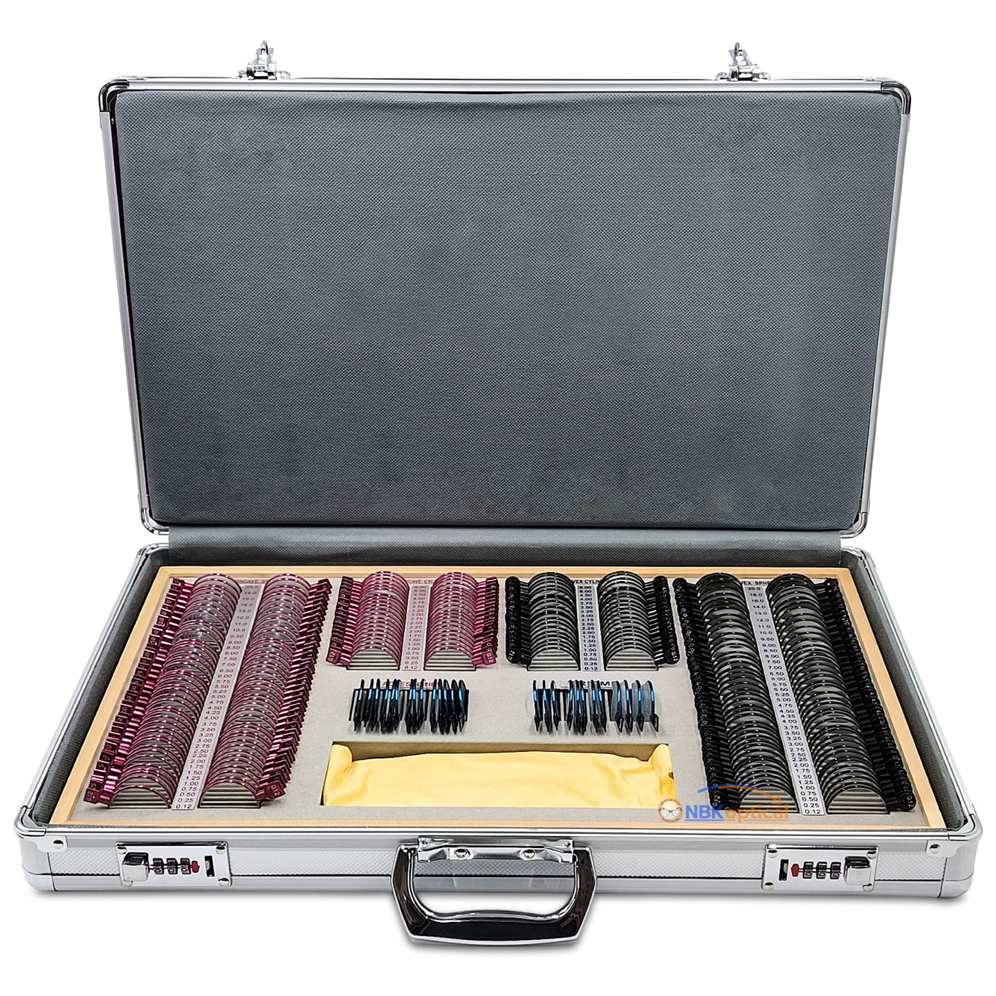 266JSC Optical Trial Lens Set L +-2000 เลนส์ กระจกใส Rim Metal ขอบโลหะ สีแดง และ สีดํา วัสดุคุณภาพสูง