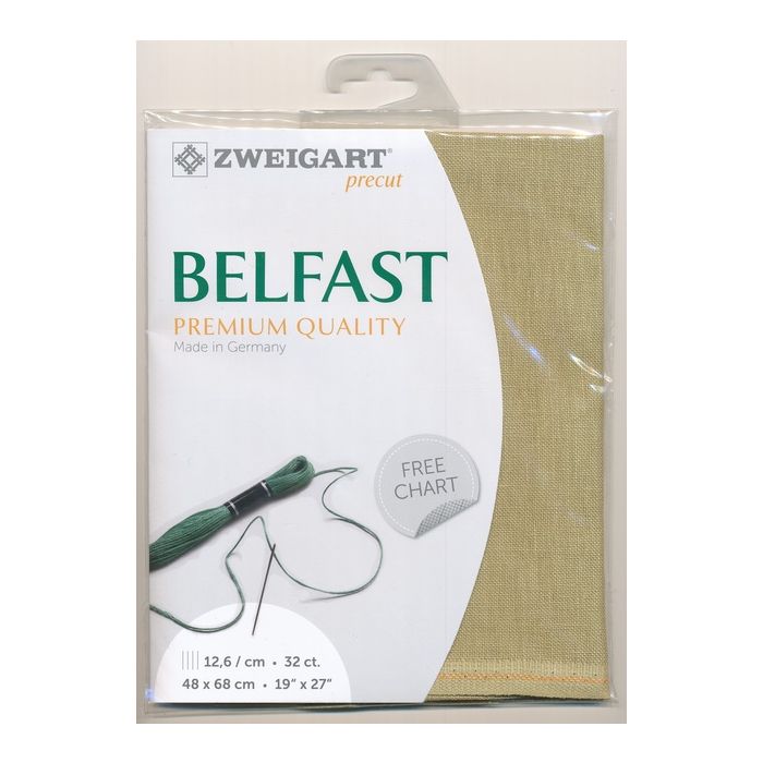 Zweigart ผ้าลินิน 32 count. สี Willow Green ขนาด 48 x 68 ซม.