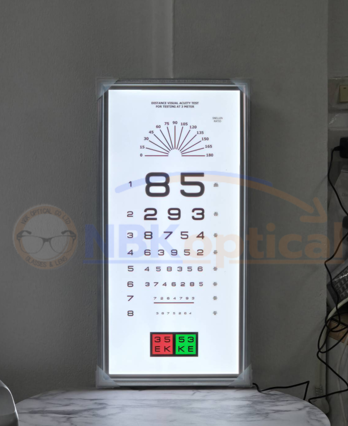 ป้ายวัดสายตามองไกล CB-031 แบบมีไฟLED ระยะ 3 เมตร พร้อมส่ง✅