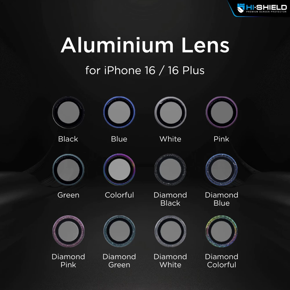 Hishield Aluminium / Stainless Steel / 3D Matte Lens Camera แหวนกันเลนส์กล้อง ใช้สำหรับ iPhone 16 Pro Max iPhone 16 Plus ใบกำกับภาษี