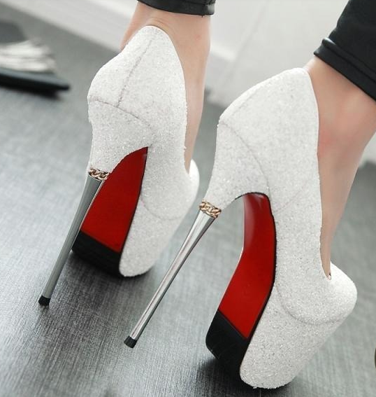 รองเท้าส้นสูงกริ๊ตเตอร์สีเงิน/ทอง/ขาว/ดำ ไซต์ 34-43