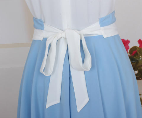 **หมดค่ะ** Cherry dress เดรสฟ้าขาวผ้าซีฟอง