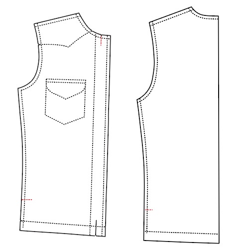 แพทเทิร์นตัดเสื้อคาวบอย เชิ้ตเข้าทรง แต่งบ่า แต่งกระเป๋า