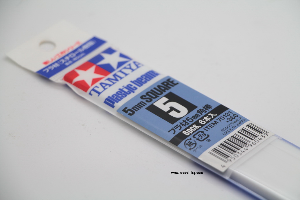 PLASTIC BEAMS 5mm. SQUARE 6pcs.