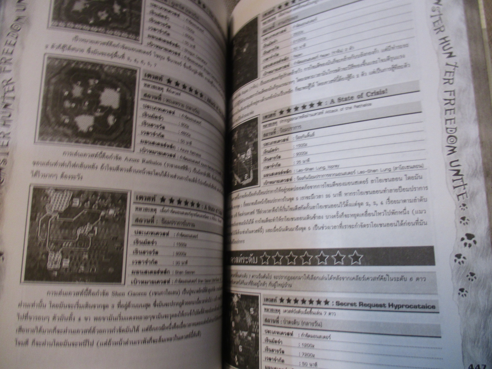 คู่มือเฉลยเกมส์ MONSTER HUNTER FREEDOM UNITE