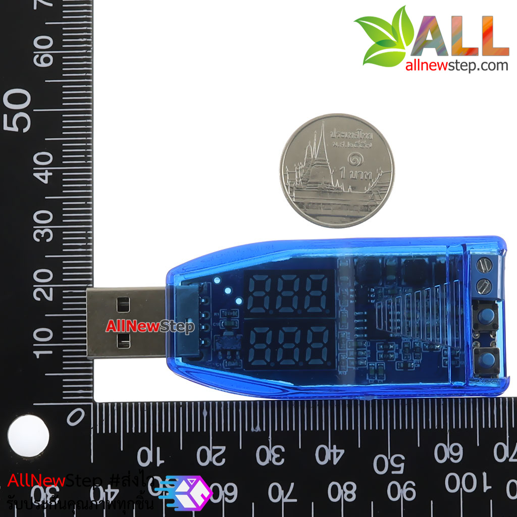 แหล่งจ่ายไฟ USB สำหรับจ่ายไฟ 3.3-24V ปรับค่าแบบกดปุ่ม พร้อมดิจิตอลโวลต์แอมป์มิเตอร์