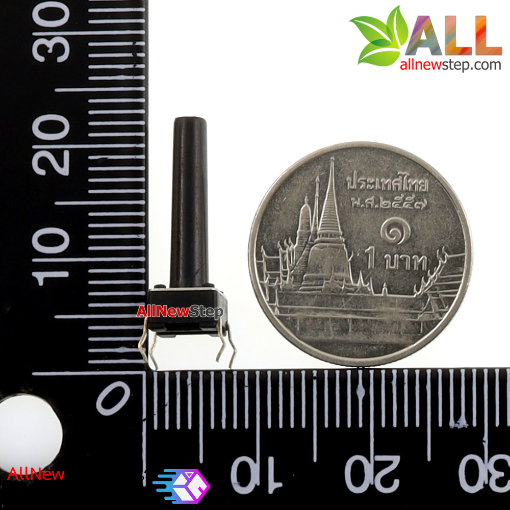 ไมโครสวิตช์ สวิตช์กดติดปล่อยดับ 4 ขา แบบก้านยาว ขนาด 6x6x19mm จำนวน 1 ชิ้น