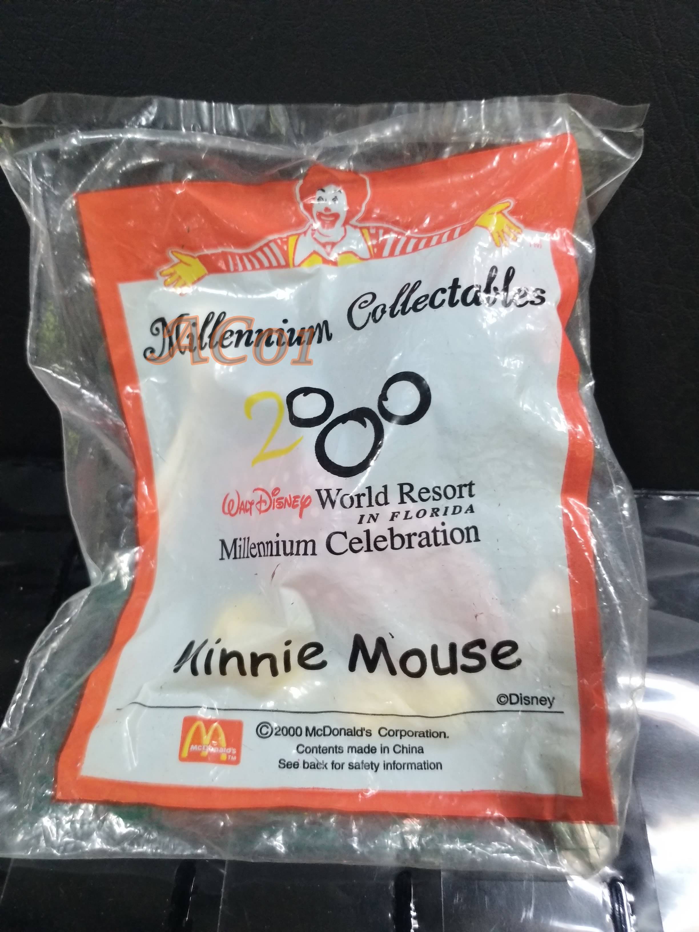 ของเล่นMcDonald's ของเล่นHappy Meal / Walt Disney World. Millennium Collectables -MINNIE MOUSE / ในถุงเดิม ไม่แกะ ถุงเก่าหน่อย เก่าเก็บ