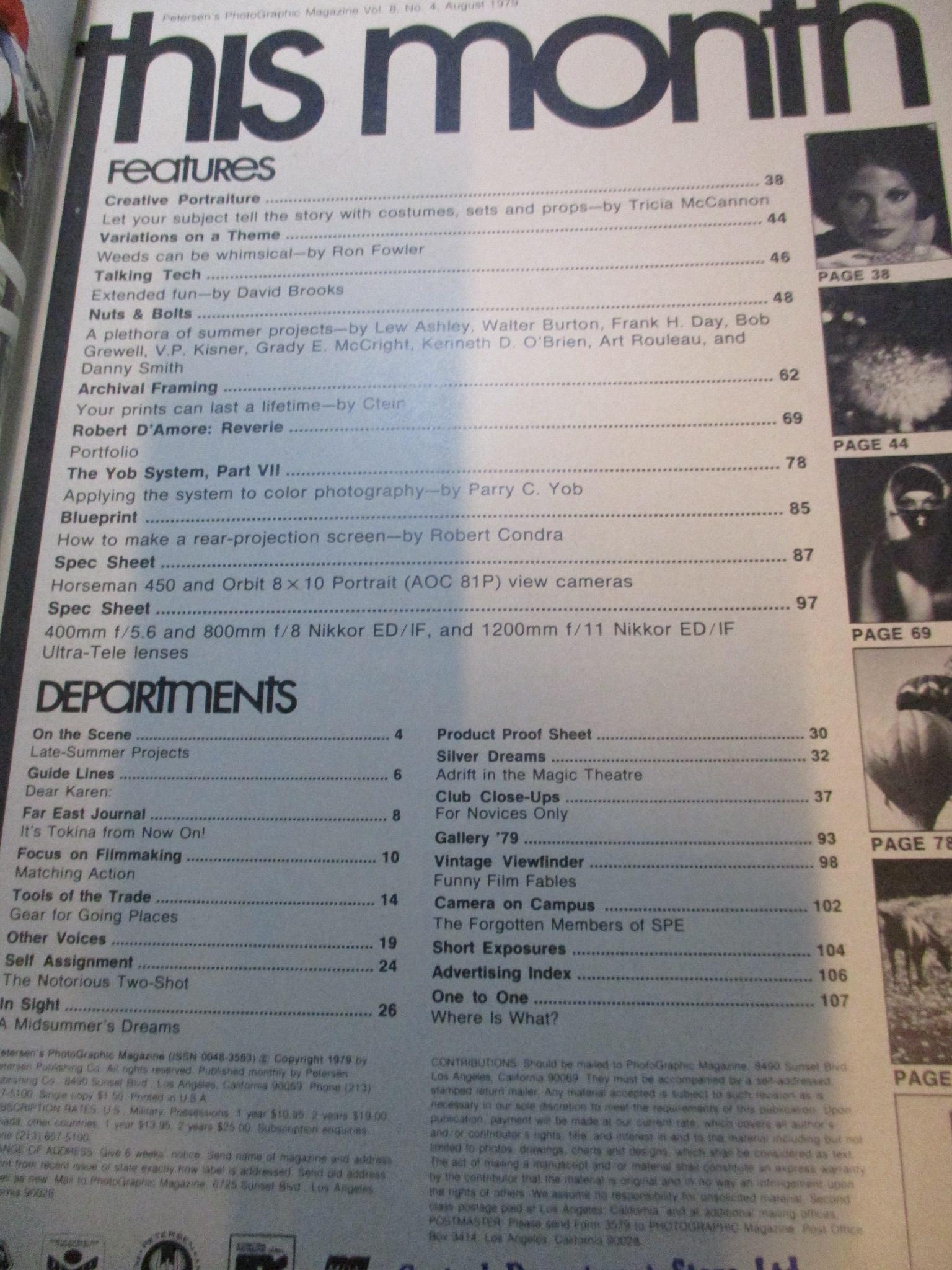 นิตยสารกล้องและการถ่ายภาพ PHOTOGRAPHIC ฉบับเดือน AUG 1979