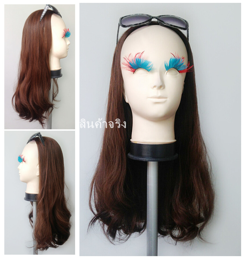 Half 20 วิกครึ่งหัวปลายสวอล ทรงเป๊ะ สวยตามเเบบสินค้าจริงเลยจ้า ( ทรงผมเเละเส้นผมเหมือนจริงเกือบ 100% )