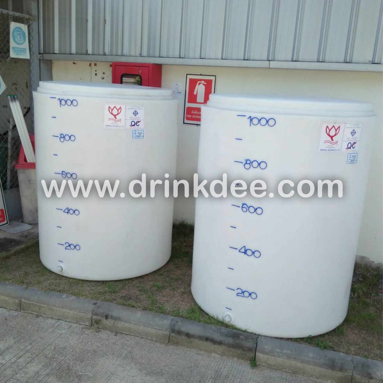 ถังเก็บน้ำ-เคมี PE 1,000 ลิตร หนา 6 มิล (ทรงกระบอก ปากกว้าง)