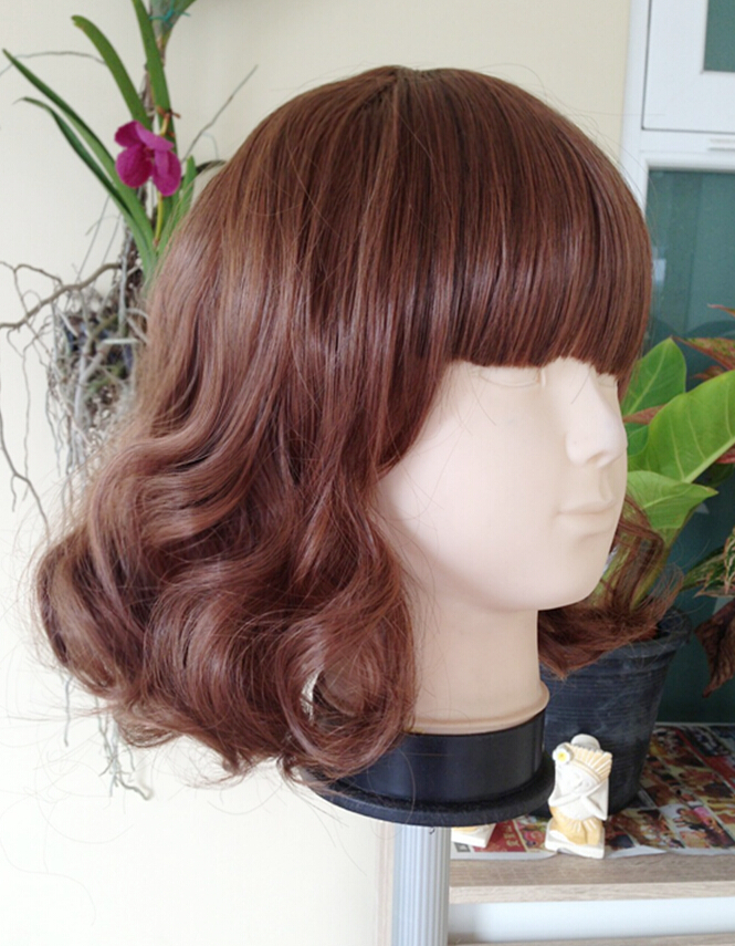 C1130 วิกผมลอนสั้น หน้าม้า