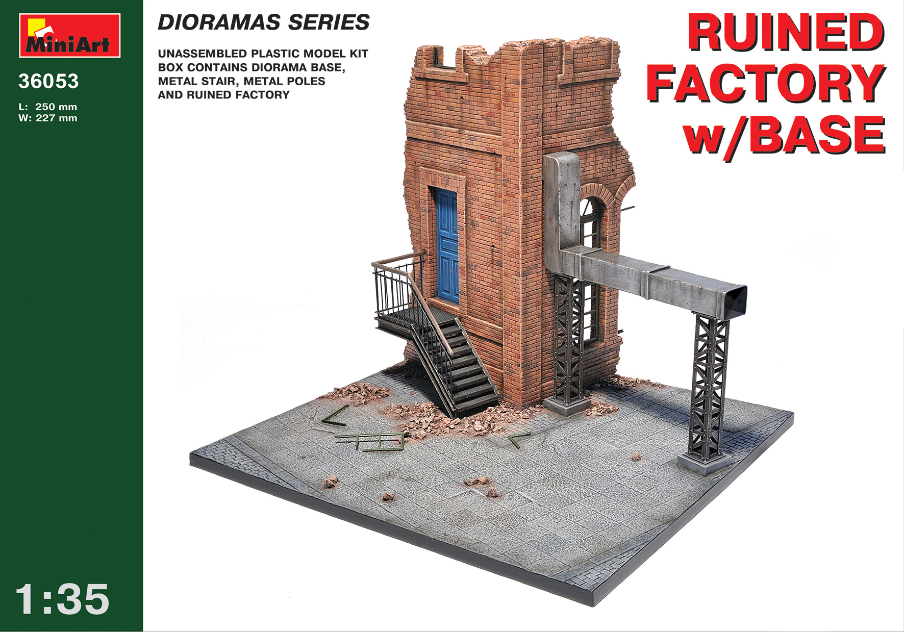 1/35 RUINED FACTORY w/BASE