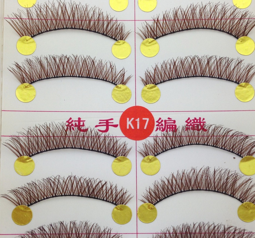 V-K17 ขนตาปลอม(ราคาส่ง)สีน้ำตาล ขั้นต่ำ 15 เเพ็ค คละเเบบได้