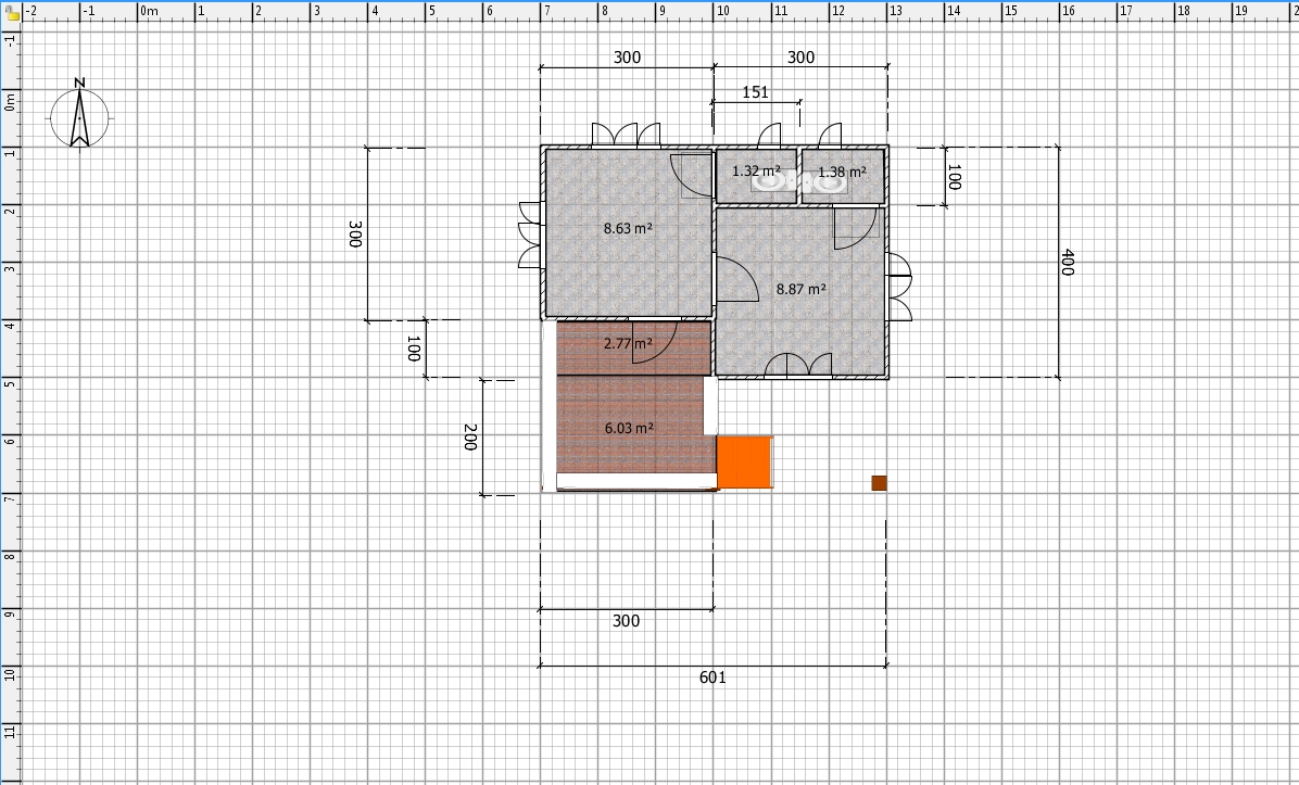 บ้านน็อคดาวน์ หลังนี้ ขนาด 4*6 เมตร พร้อมระเบียงหลังคาคุม ขนาด2*6เมตรเต็มหน้าบ้าน และระเบียงขนาด 2*3 เมตร