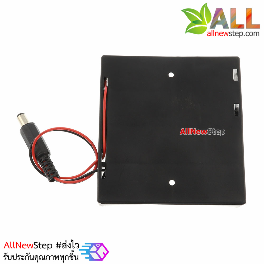 รางถ่าน 18650 4 ก้อน 14.8V ต่ออนุกรม รางถ่าน 18650 4 ก้อน ขั้วต่อ Jack DC 5.5x2.5mm