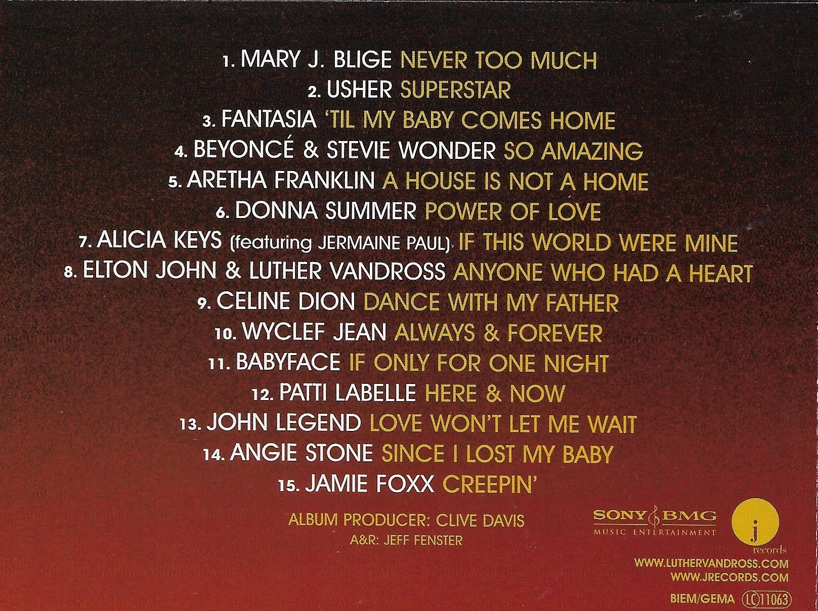 CD,Luther Vandross - So Amazing An All-Star Tribute To Luther Vandross(2005)(EU)