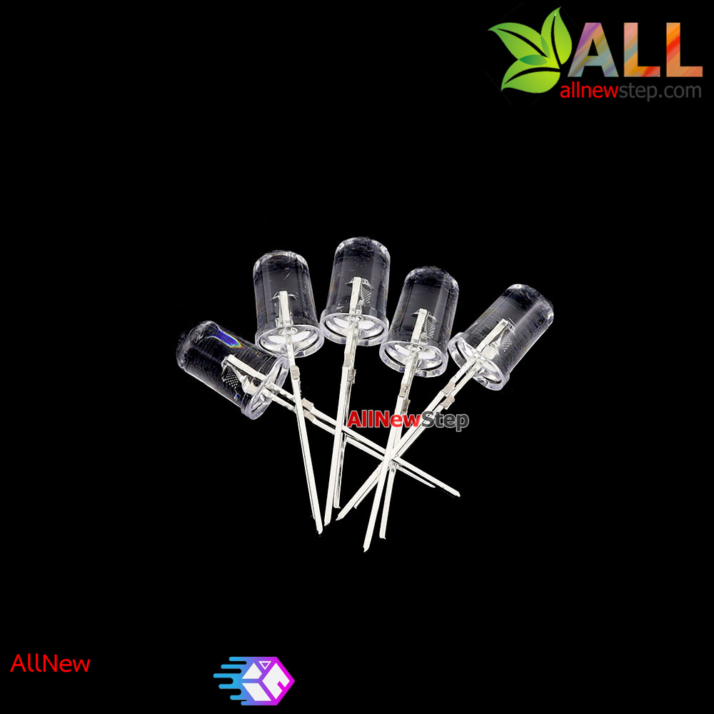 LED สีรุ้ง หลอดไฟ 3 สี 5mm เปลี่ยนสีอัตโนมัติ colorful f5 5mm led light tube color changing จำนวน 5 ชิ้น