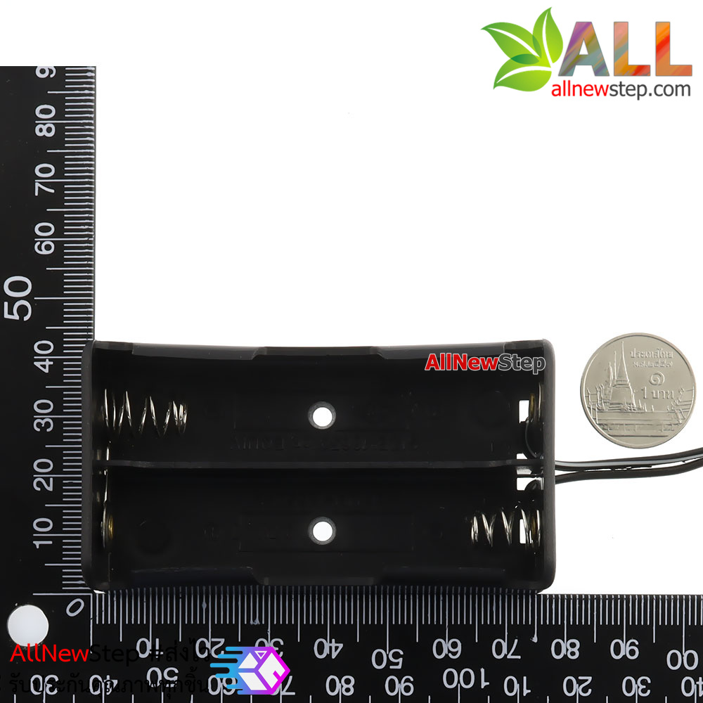 รางถ่าน 18650 2 ก้อน 7.4V ขั้วต่อ Jack DC 5.5x2.5