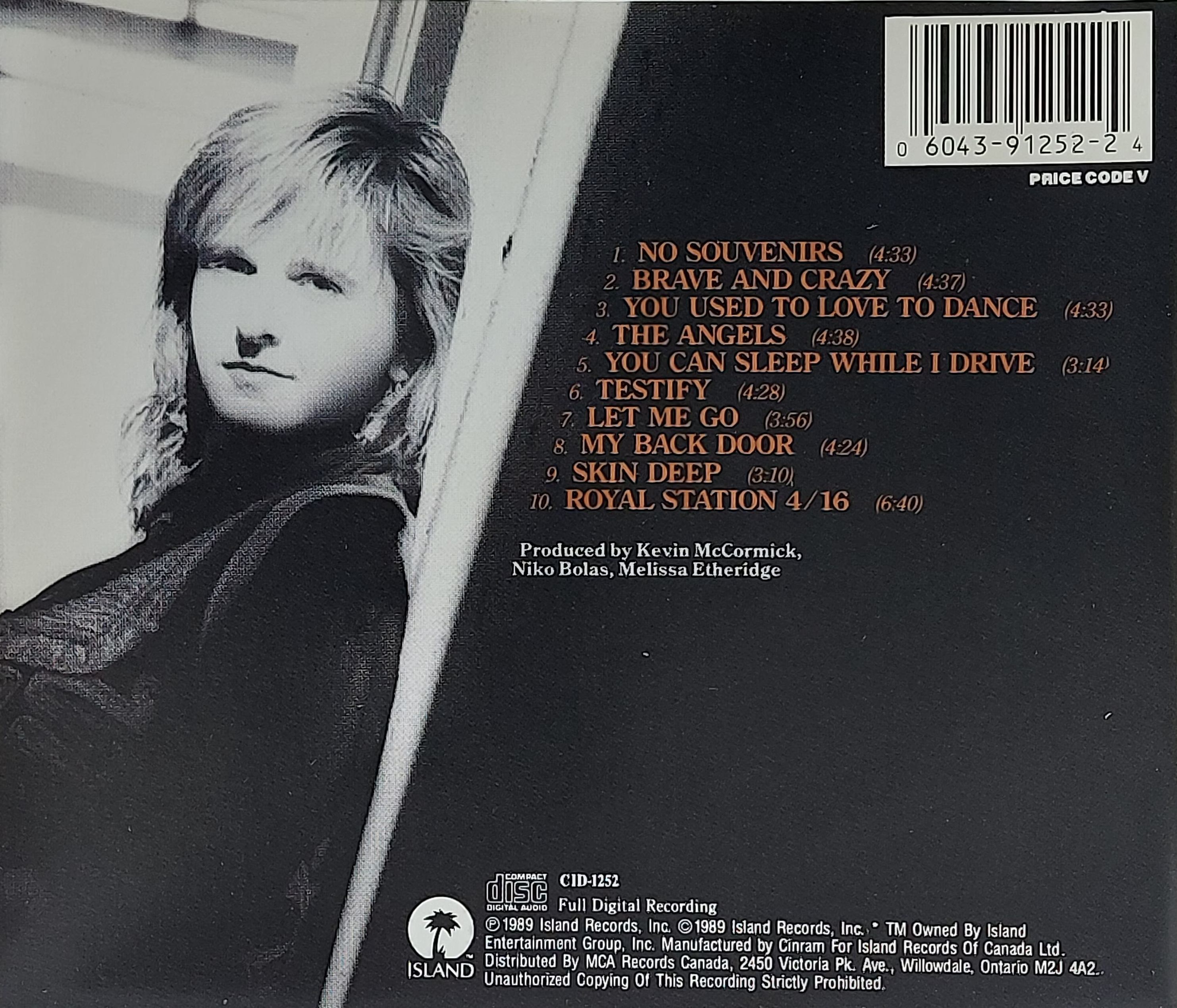 Used CD,Melissa Etheridge - Brave and Crazy (A)(1989)(Canada)