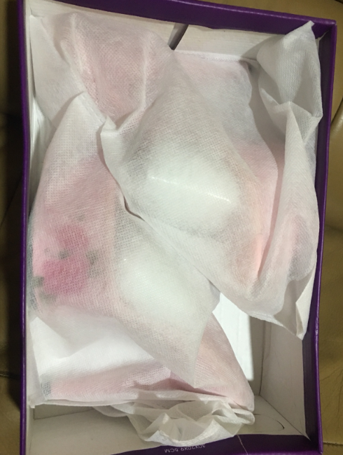 รองเท้าส้นสูงส้นพิมพ?ลายดอกกุหลาบสีขาว/ชมพู ไซต์ 34-41