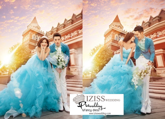 **พร้อมส่ง** PW094 ชุดถ่ายพรีเว็ดดิ้ง (pre wedding dress) ชุดแฟนตาซีชายหญิง "ธีมสีฟ้า"