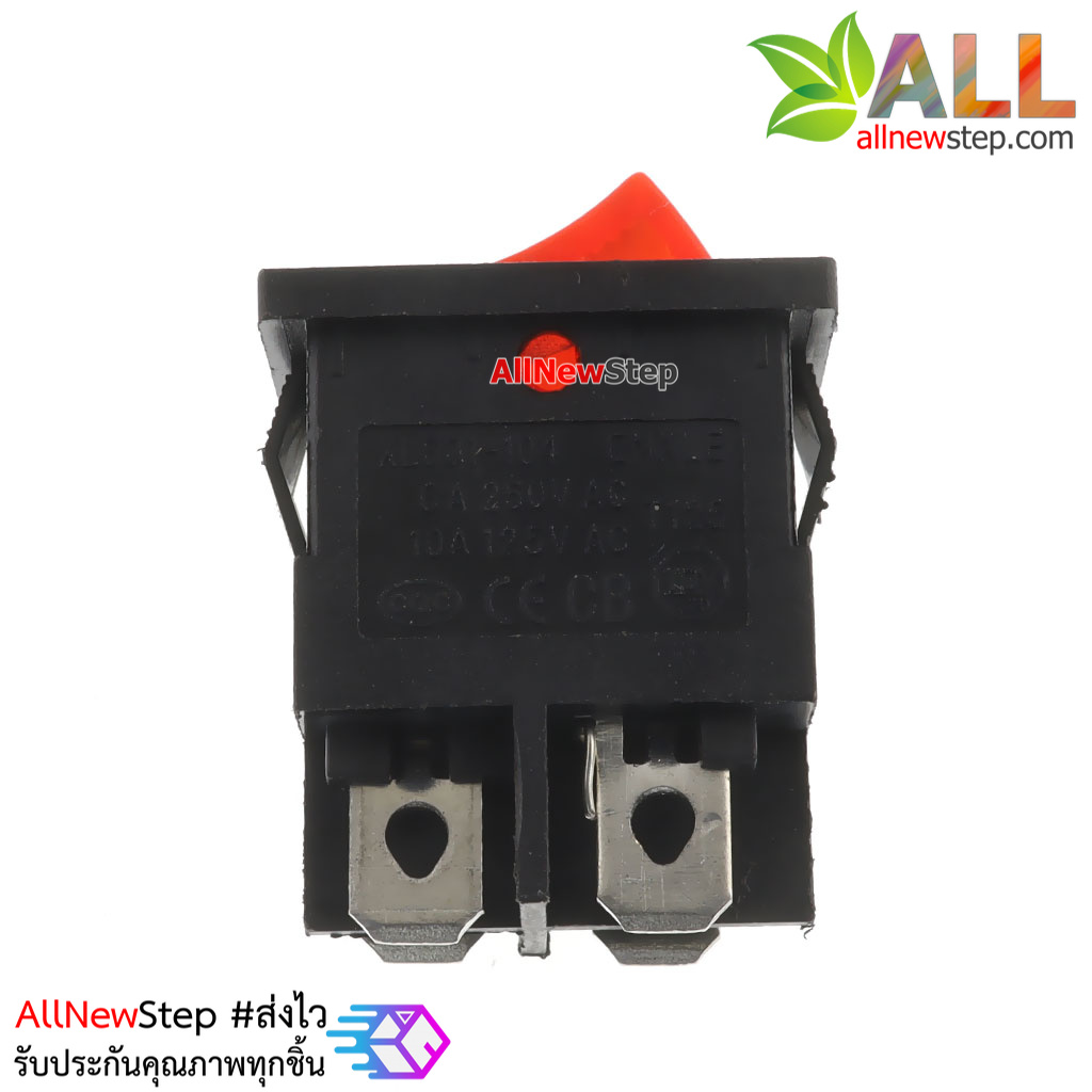 สวิตช์เปิดปิด 220V 6A Rocker switch KCD1 พร้อมไฟ LED สีแดง