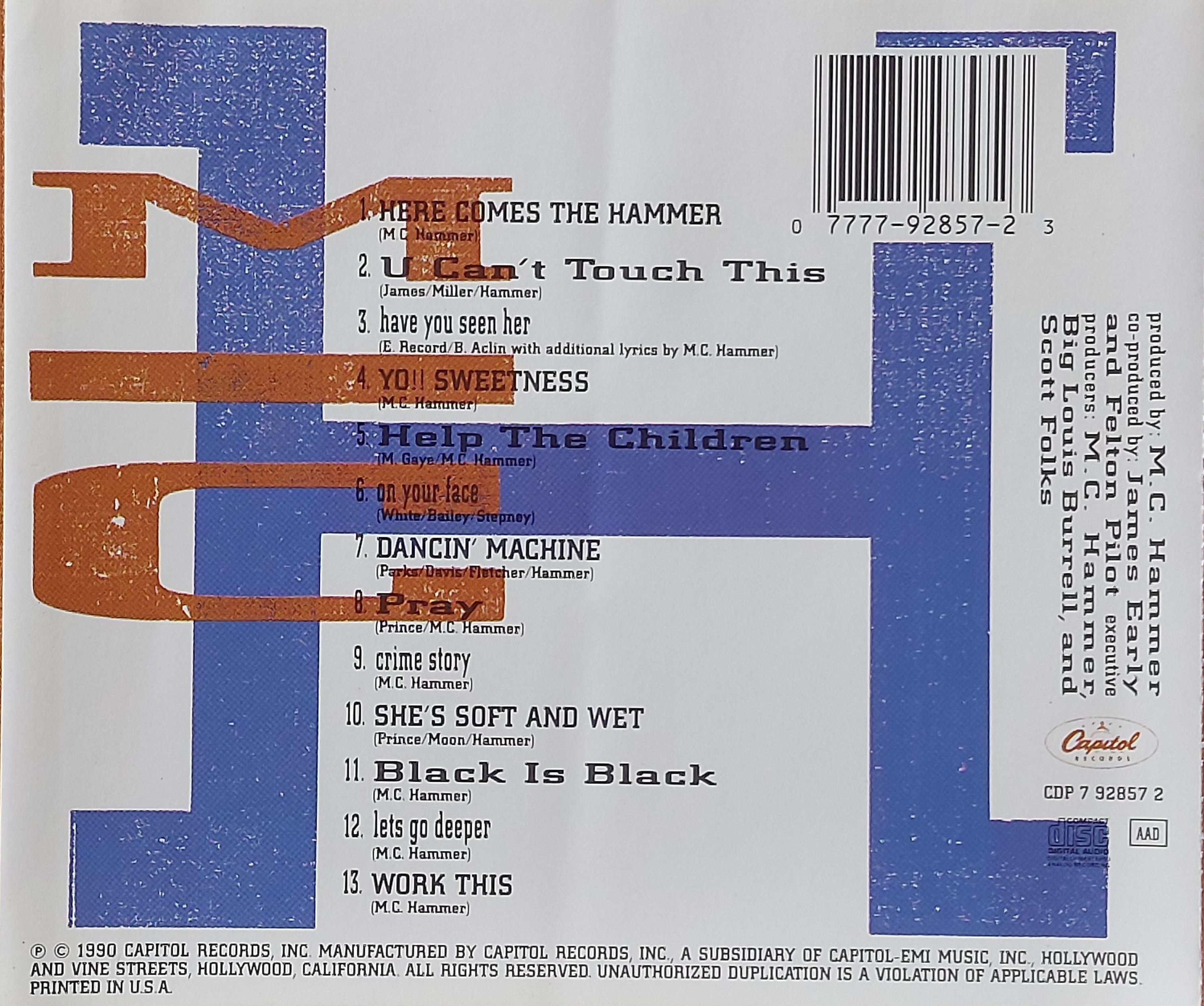 Used CD,M.C. Hammer - Please Hammer Don't Hurt em (C)(MC Hammer)(1990)(USA)