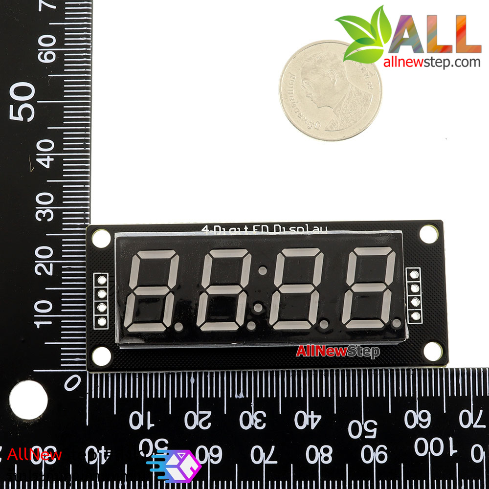 โมดูลแสดงค่าตัวเลข 4 หลัก ขนาด 0.56 นิ้ว TM1637 Driver สีเหลือง 5643BY