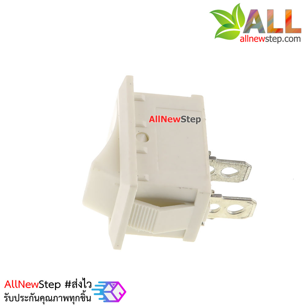 สวิตช์เปิด/ปิดไฟ 220V 6A ขนาด 15x21mm 2 ขาสีขาว