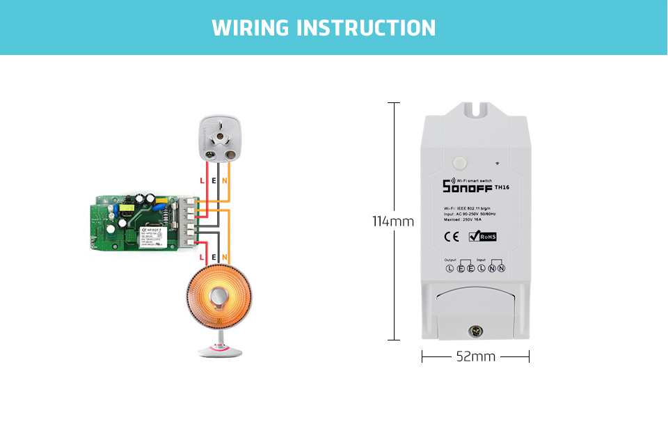 Sonoff TH16 Wifi Smart Switch